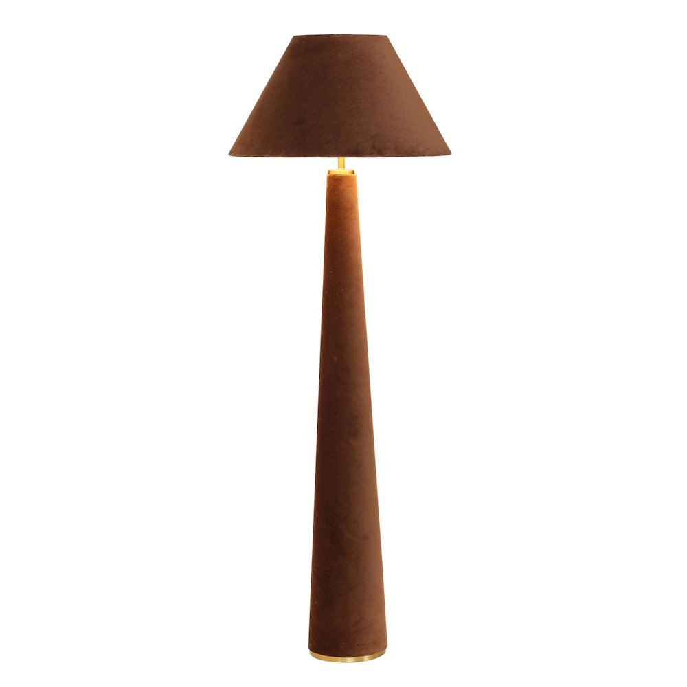Graham Chocolate Brown Velvet Floor Lamp. Picture 3