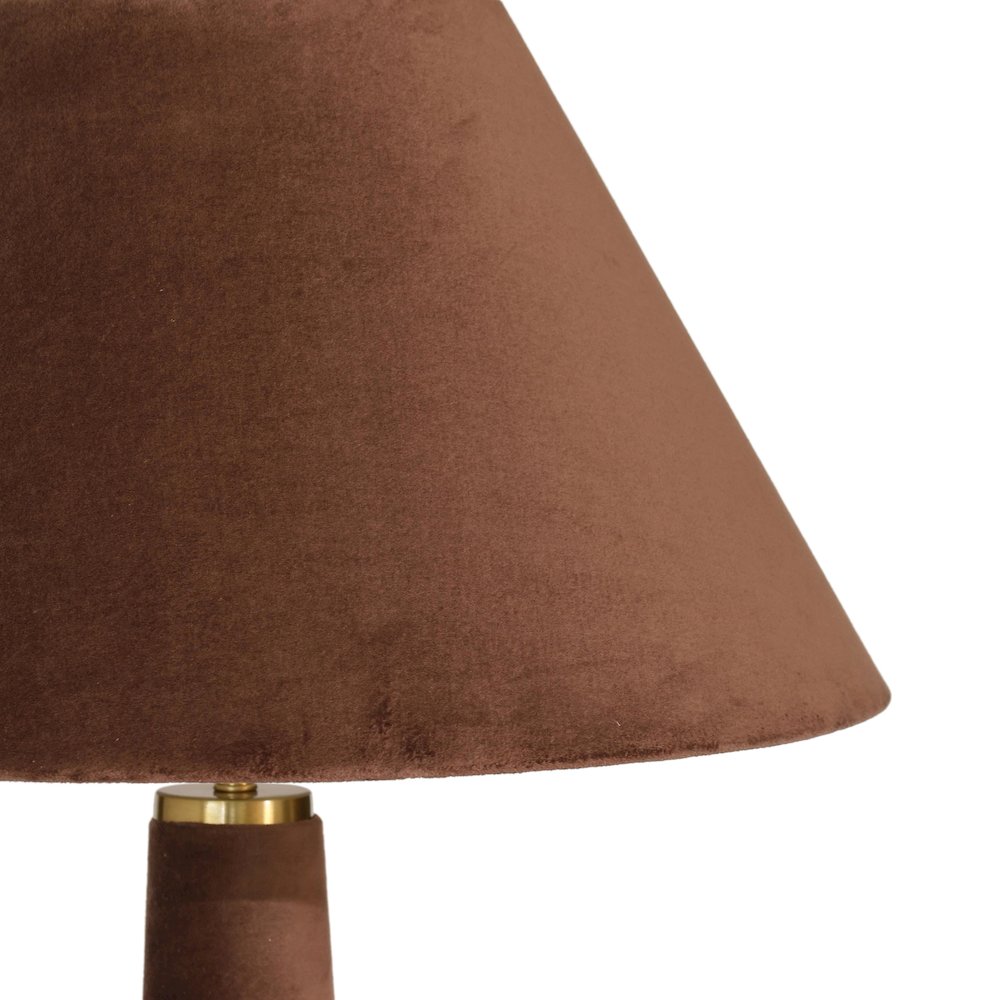 Graham Chocolate Brown Velvet Floor Lamp. Picture 4