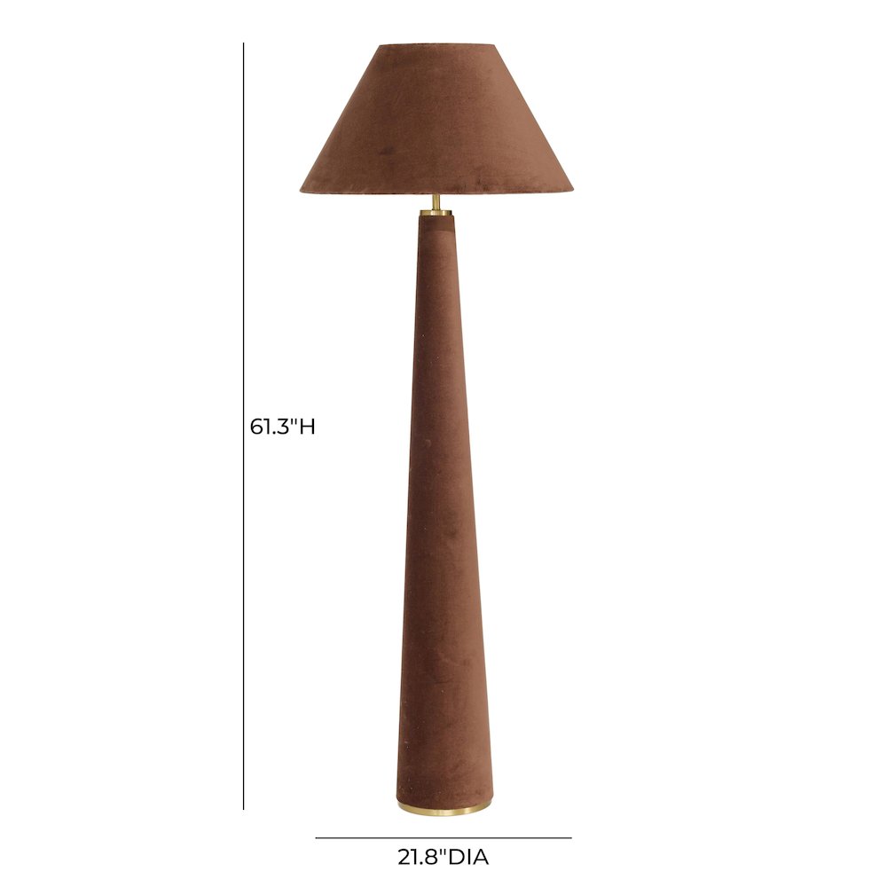 Graham Chocolate Brown Velvet Floor Lamp. Picture 6