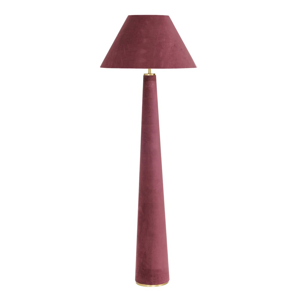 Graham Burgundy Velvet Floor Lamp. Picture 1