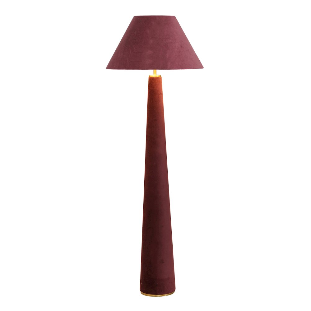 Graham Burgundy Velvet Floor Lamp. Picture 3