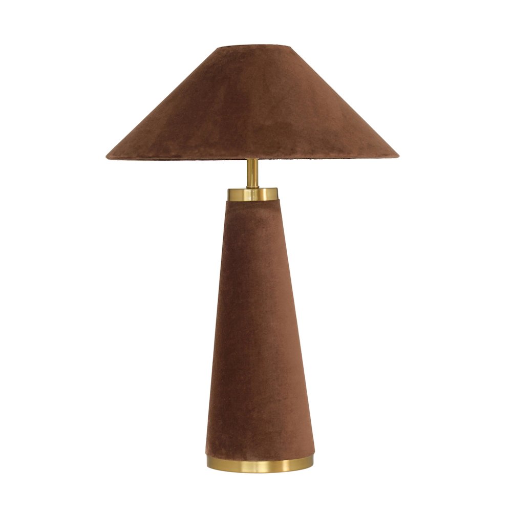 Graham Chocolate Brown Velvet Table Lamp. Picture 1