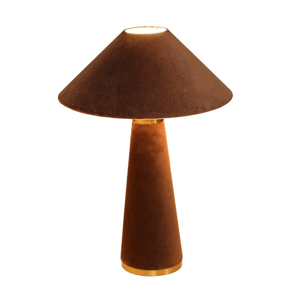 Graham Chocolate Brown Velvet Table Lamp. Picture 4