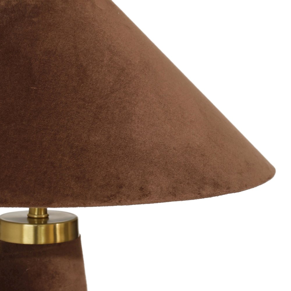 Graham Chocolate Brown Velvet Table Lamp. Picture 5