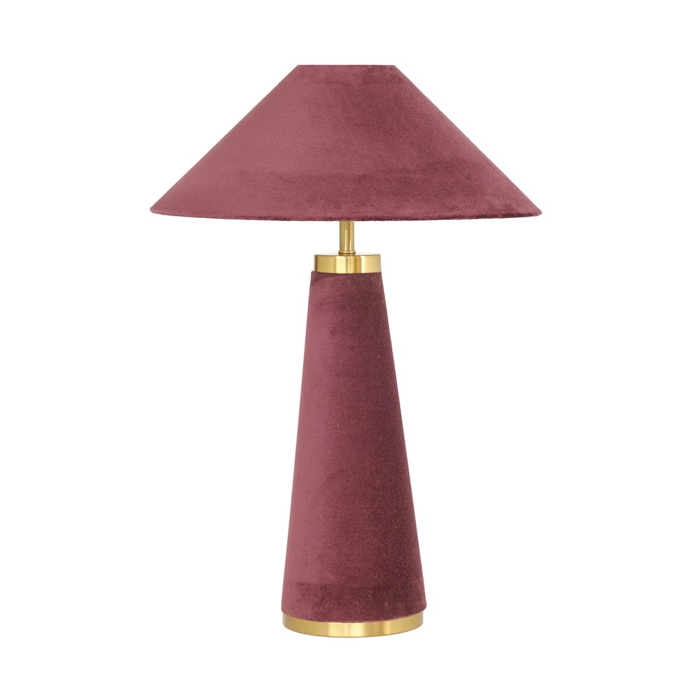Graham Burgundy Velvet Table Lamp. Picture 1