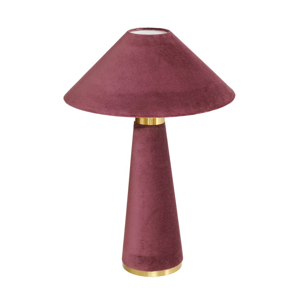 Graham Burgundy Velvet Table Lamp. Picture 3