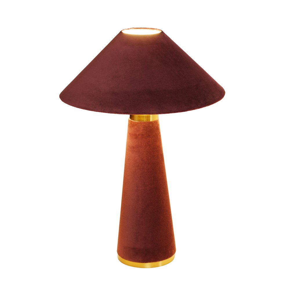 Graham Burgundy Velvet Table Lamp. Picture 4