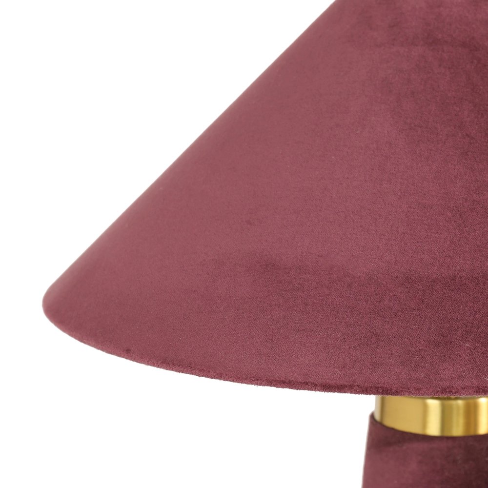 Graham Burgundy Velvet Table Lamp. Picture 5