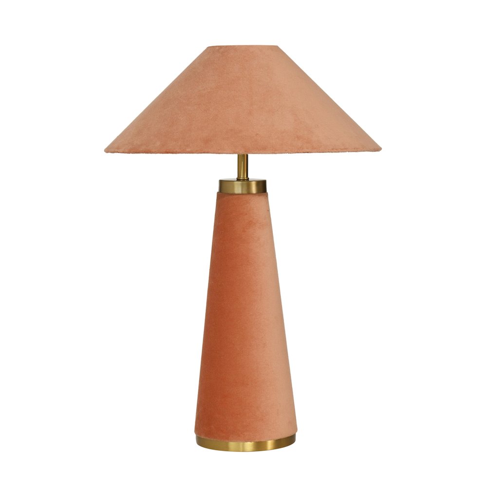 Graham Terracotta Velvet Table Lamp. Picture 1