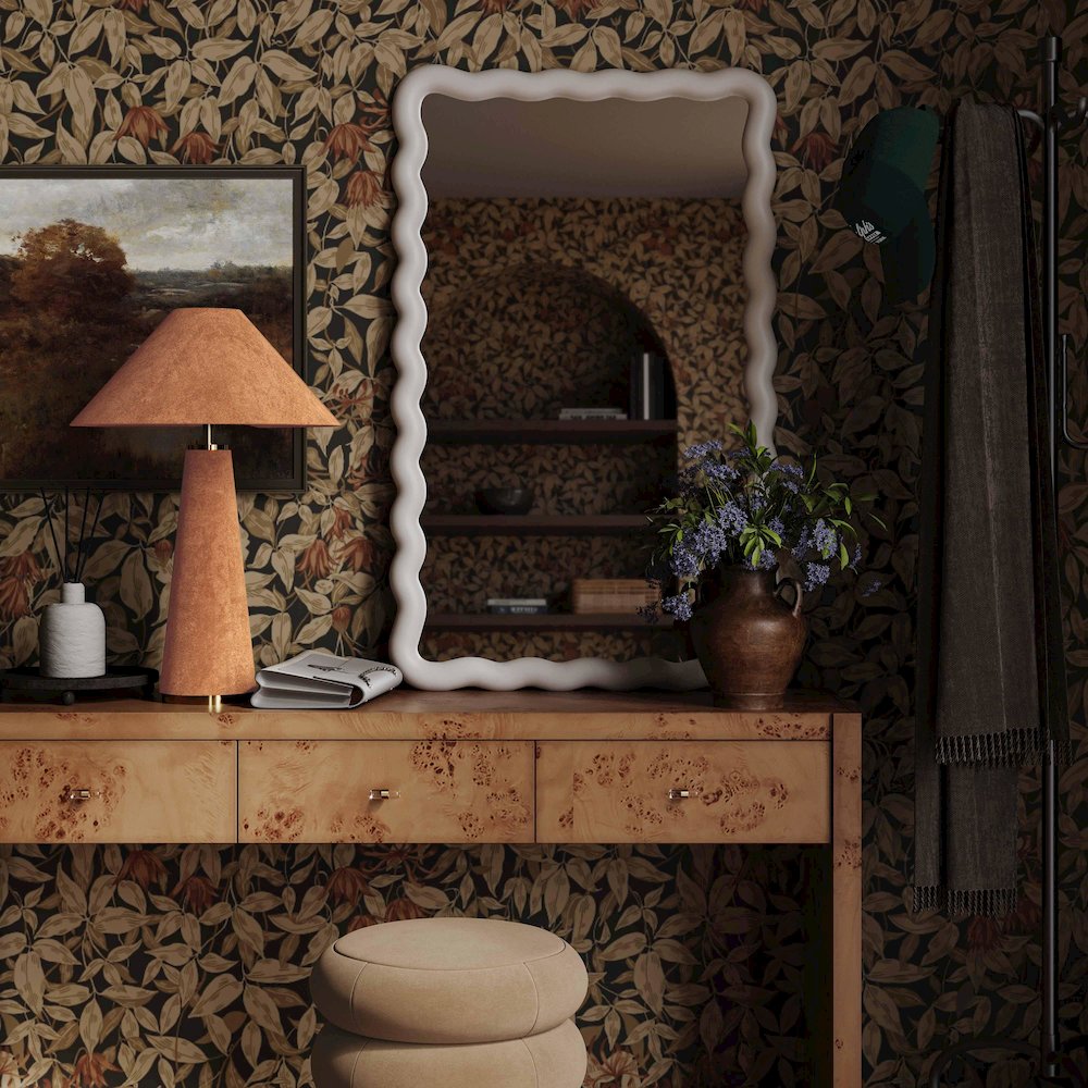 Graham Terracotta Velvet Table Lamp. Picture 2
