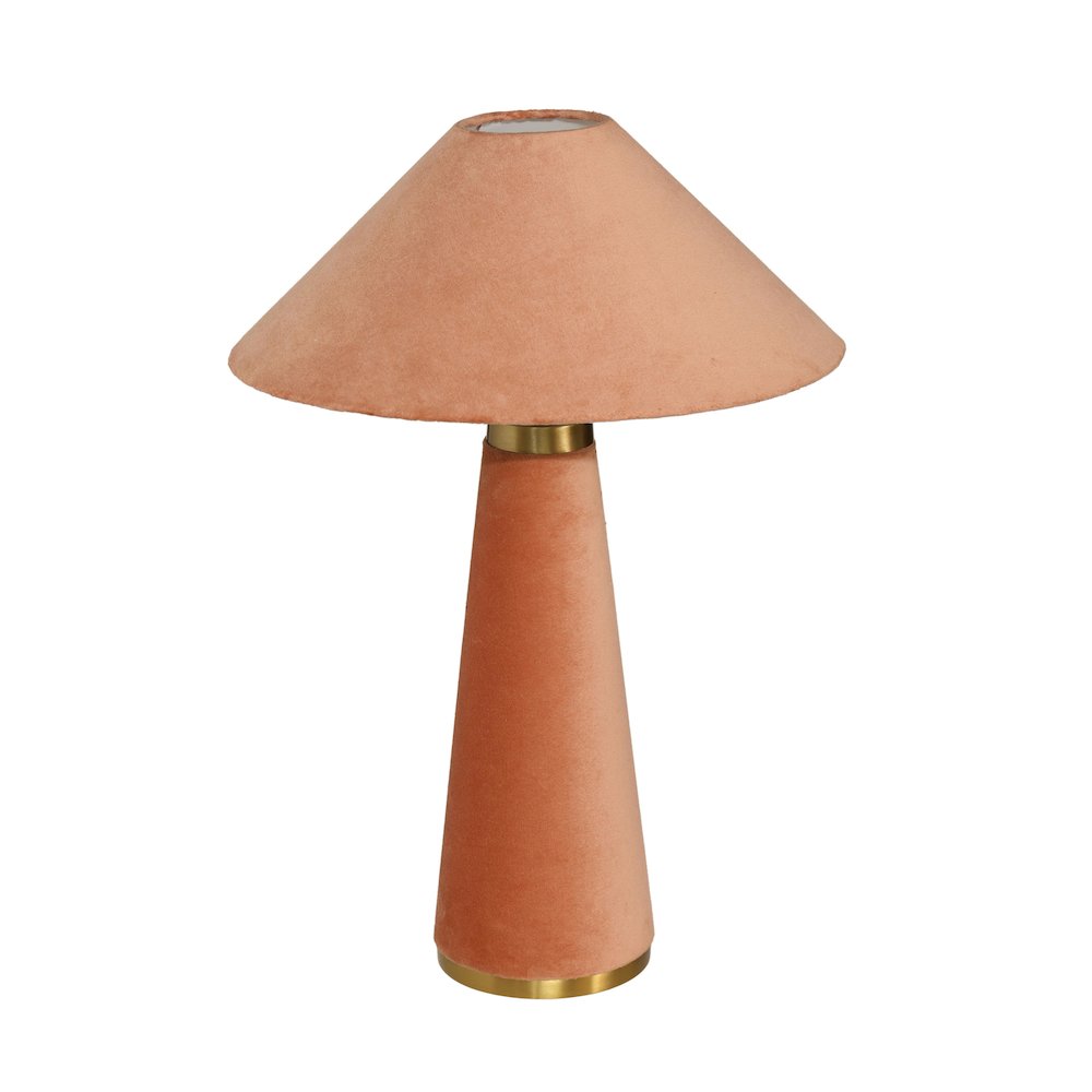 Graham Terracotta Velvet Table Lamp. Picture 3