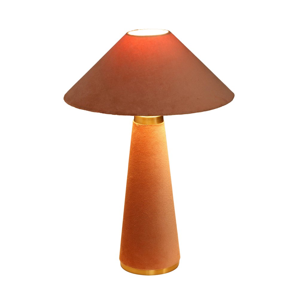 Graham Terracotta Velvet Table Lamp. Picture 4