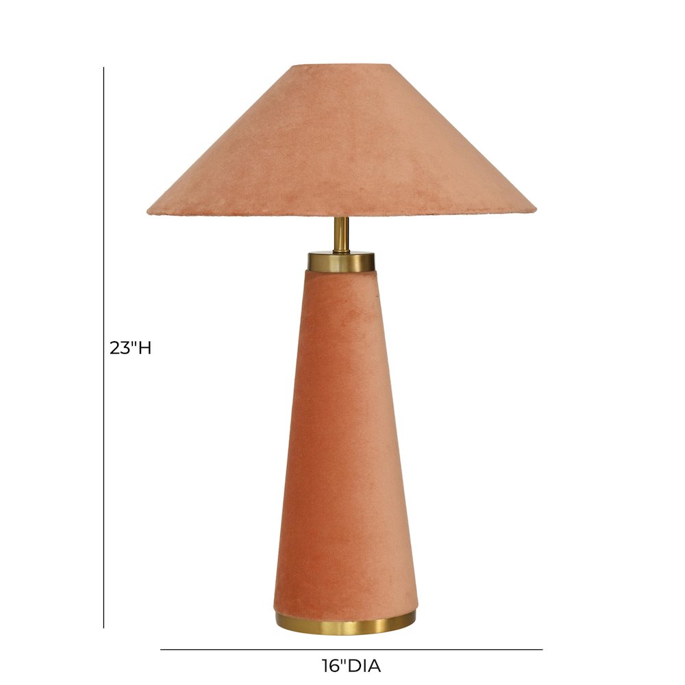 Graham Terracotta Velvet Table Lamp. Picture 6