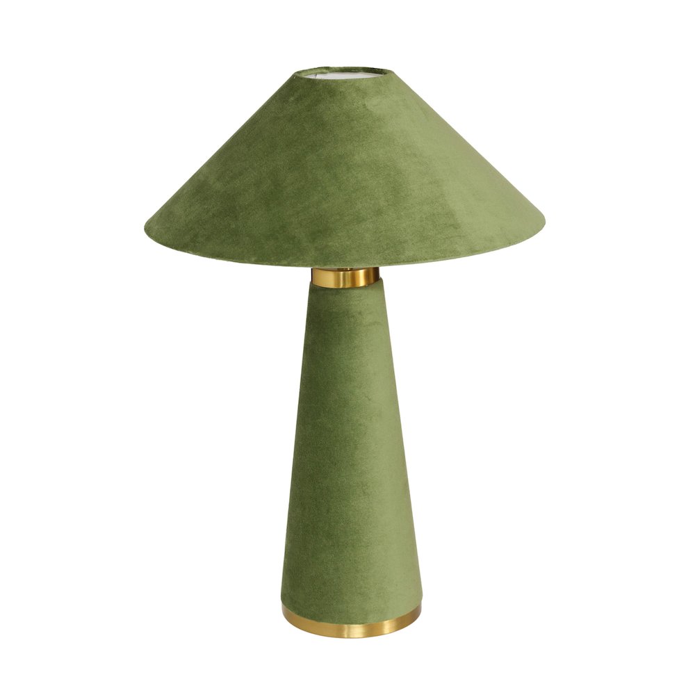 Graham Moss Green Velvet Table Lamp. Picture 3
