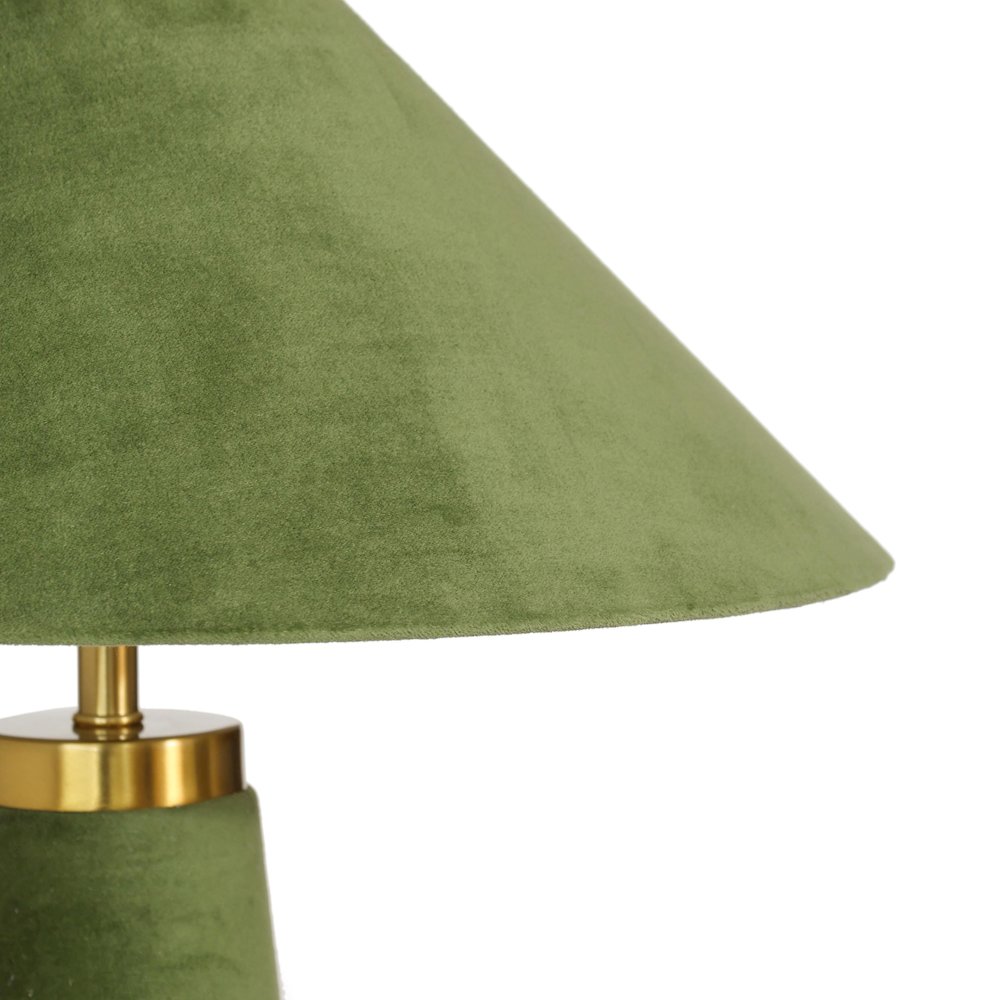 Graham Moss Green Velvet Table Lamp. Picture 5