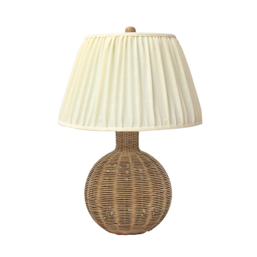 Pallora Cream & Natural Rattan Table Lamp. Picture 1