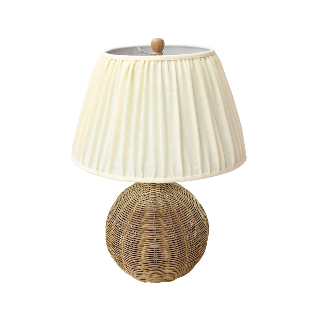 Pallora Cream & Natural Rattan Table Lamp. Picture 3