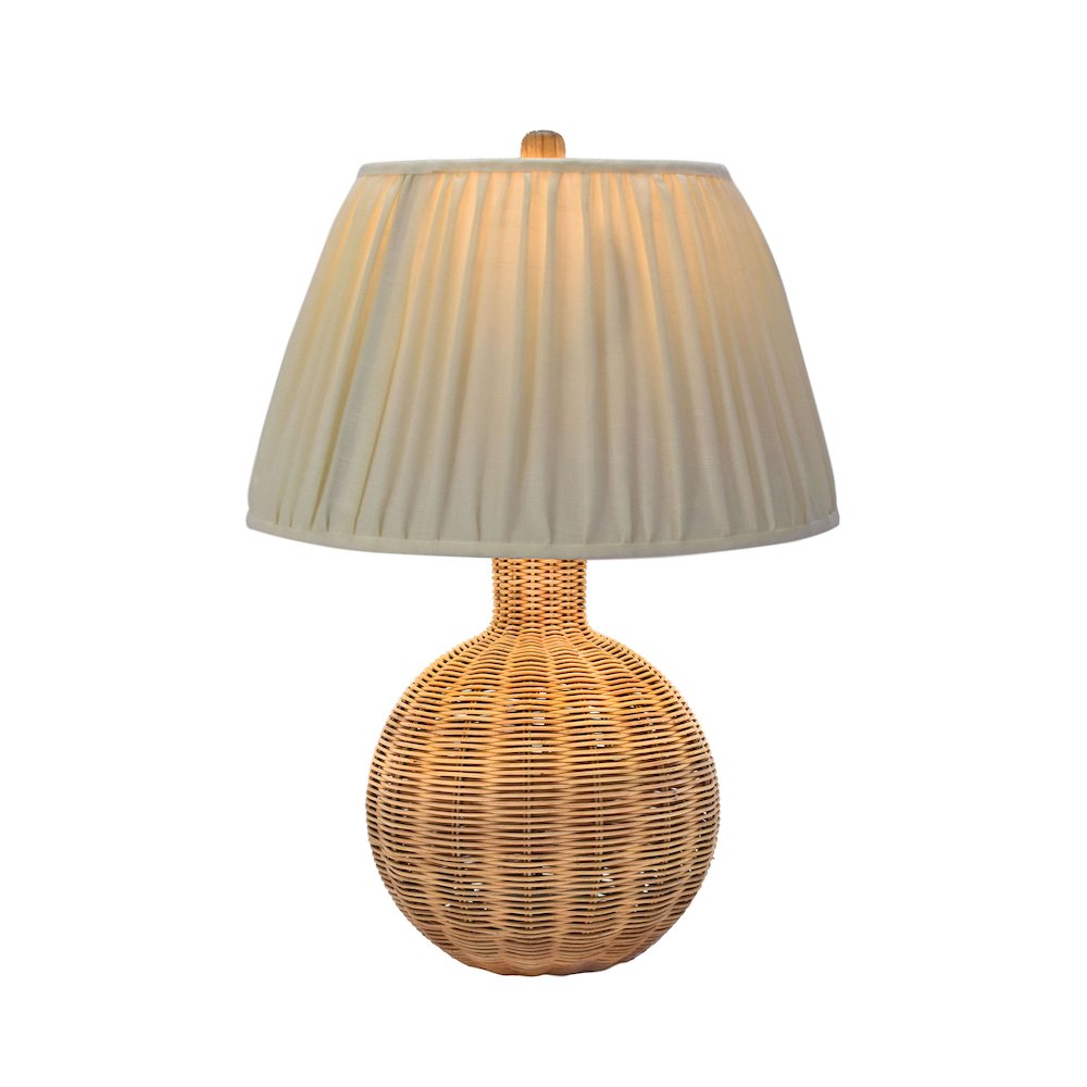 Pallora Cream & Natural Rattan Table Lamp. Picture 4