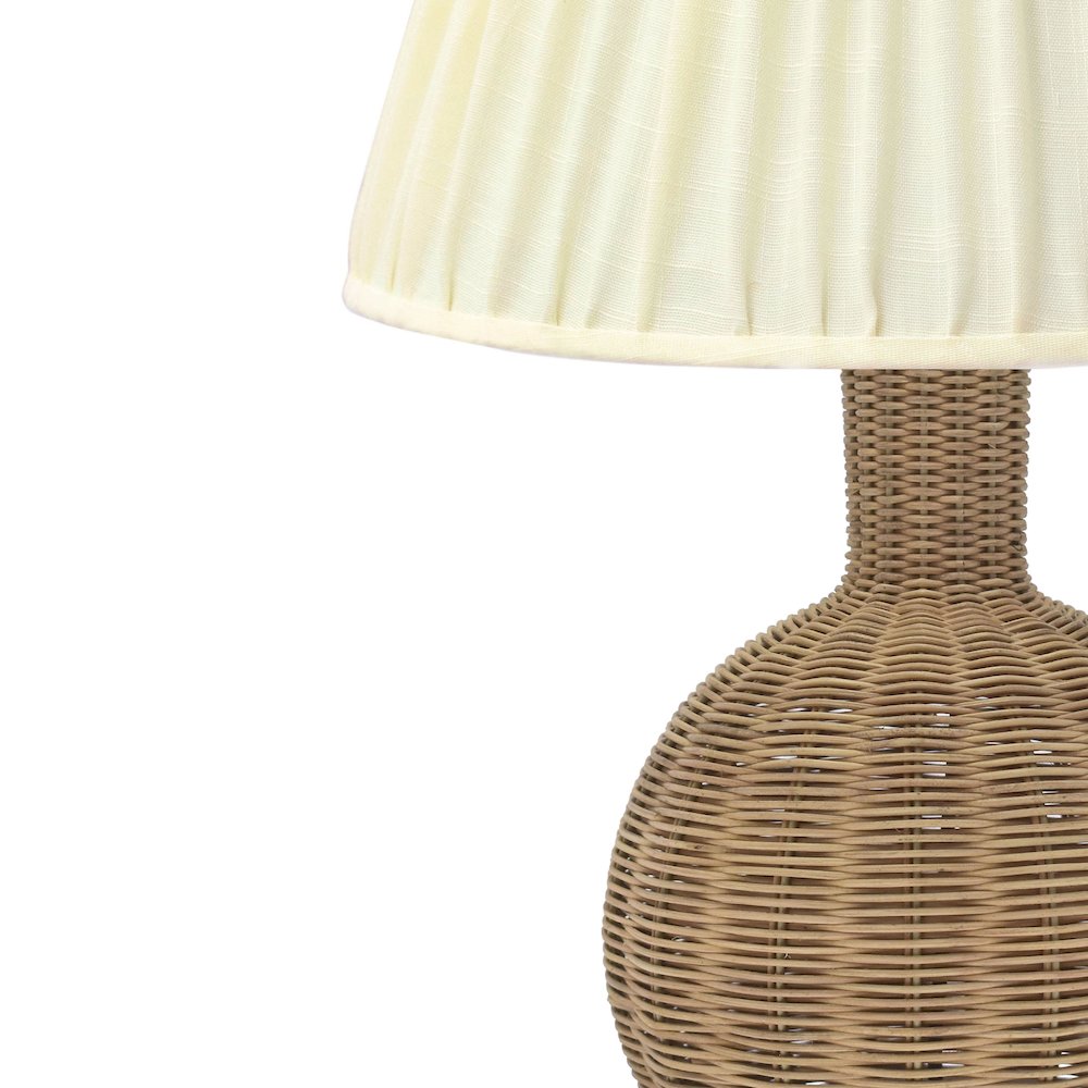 Pallora Cream & Natural Rattan Table Lamp. Picture 5