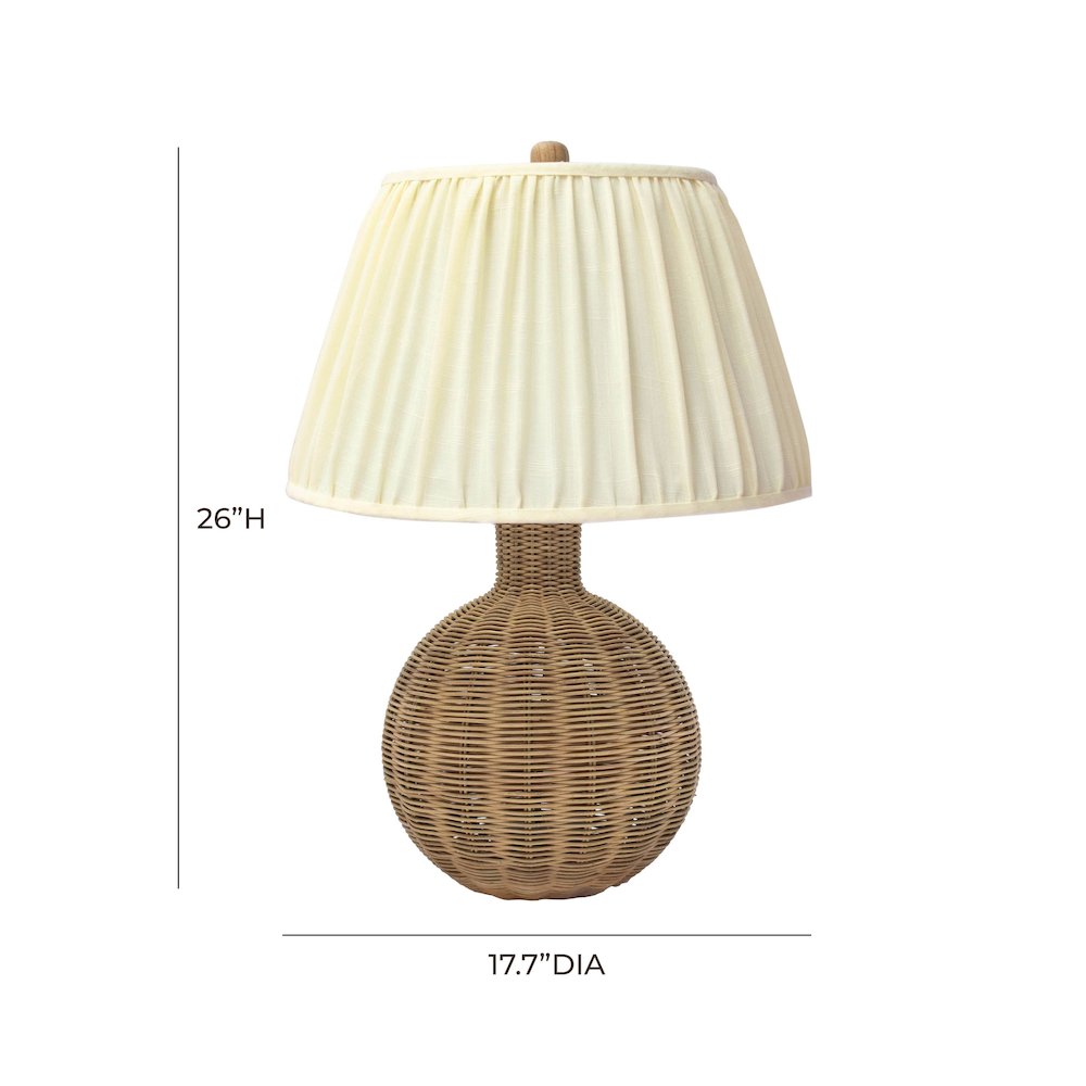 Pallora Cream & Natural Rattan Table Lamp. Picture 6