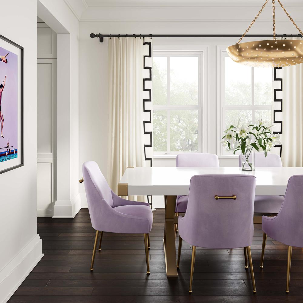 Adeline White Lacquer Dining Table. Picture 8