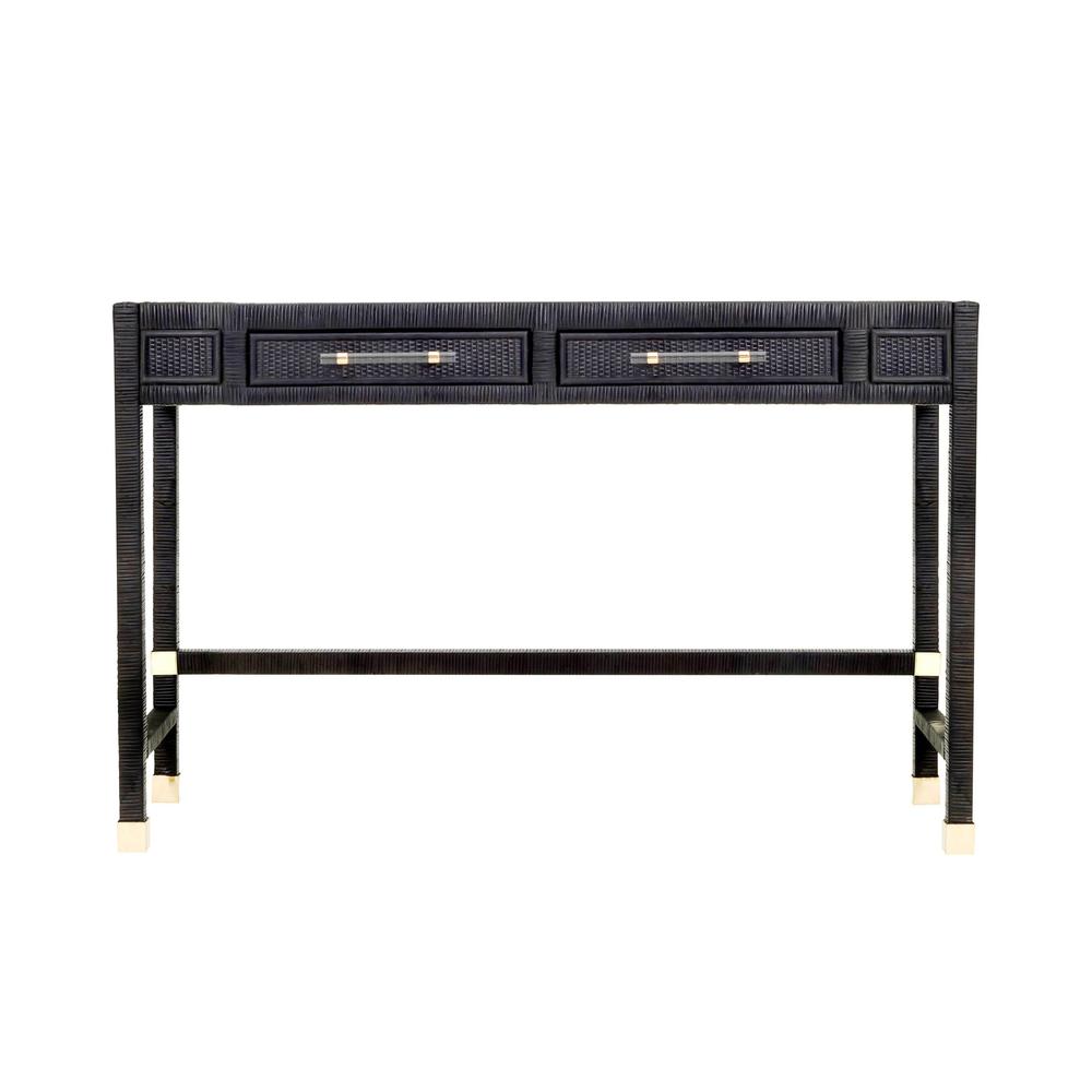 Amara Charcoal Rattan Desk. Picture 2