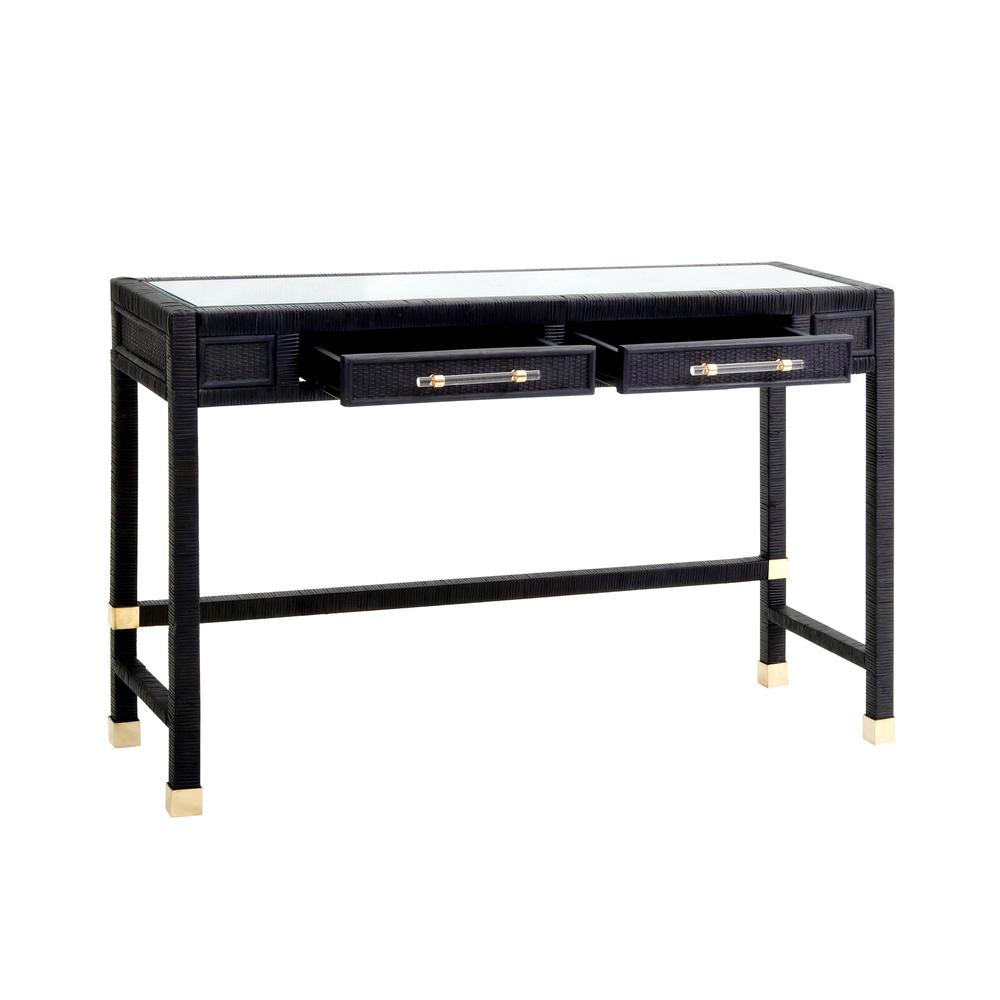 Amara Charcoal Rattan Desk. Picture 3