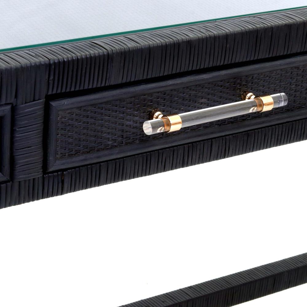Amara Charcoal Rattan Desk. Picture 4