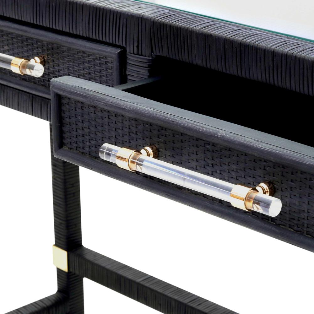 Amara Charcoal Rattan Desk. Picture 5
