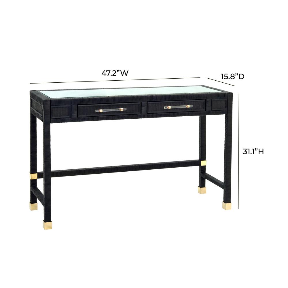 Amara Charcoal Rattan Desk. Picture 6