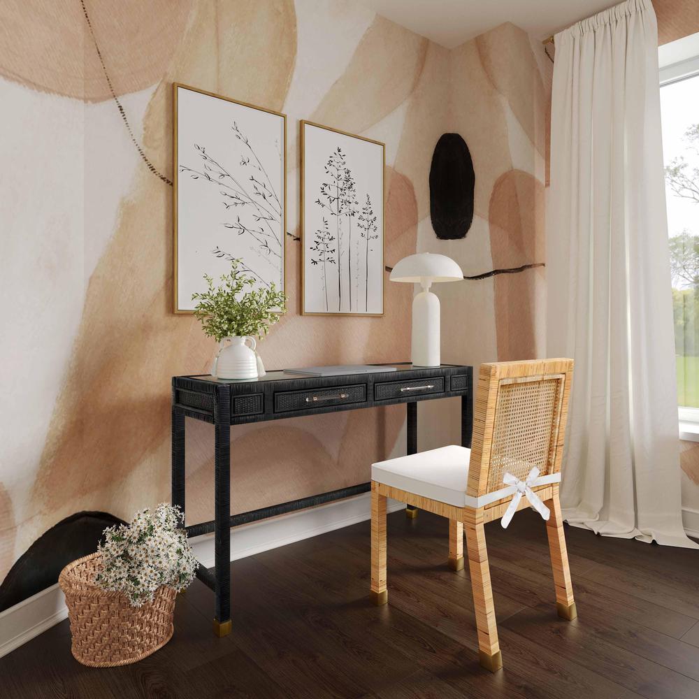 Amara Charcoal Rattan Desk. Picture 7