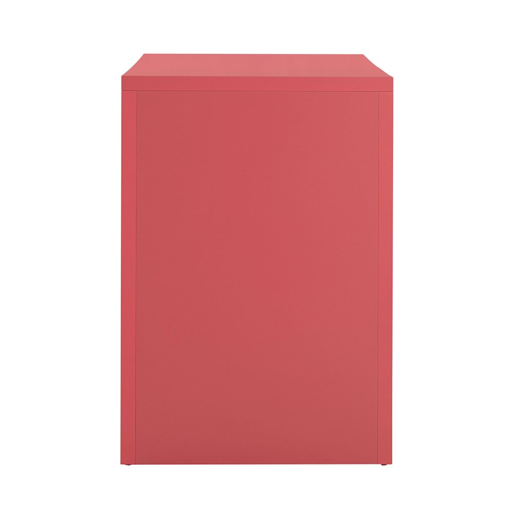 Suzie Coral Pink & Rattan Executive Desk. Picture 5