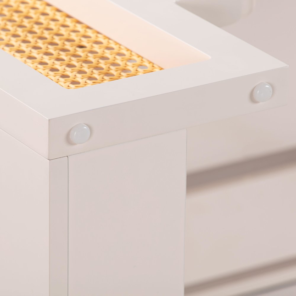 Suzie Cream & Rattan Executive Desk. Picture 7