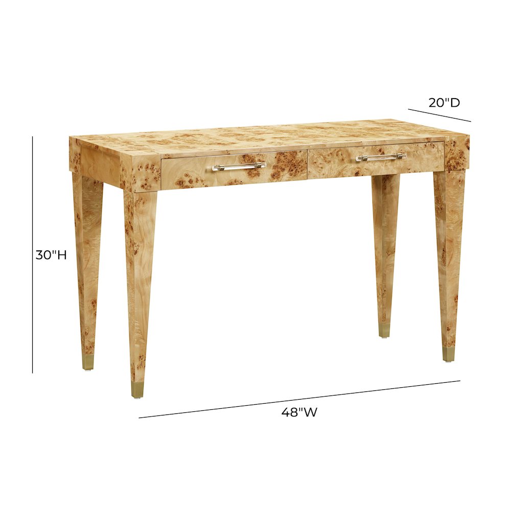 Brandyss Natural Burl Work Desk. Picture 8