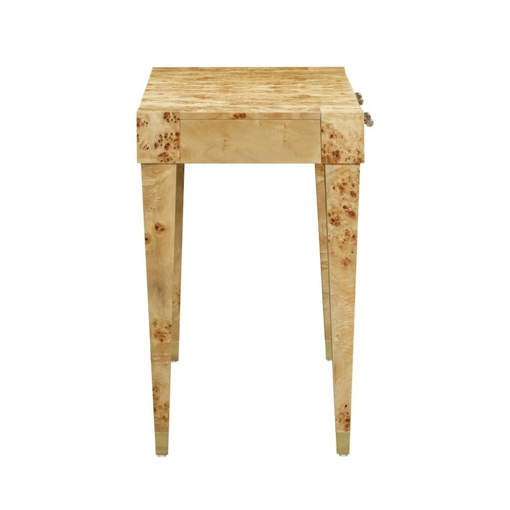 Brown Acacia Wood Writing Desk With 2 Drawers For Home Office Use. Picture 5