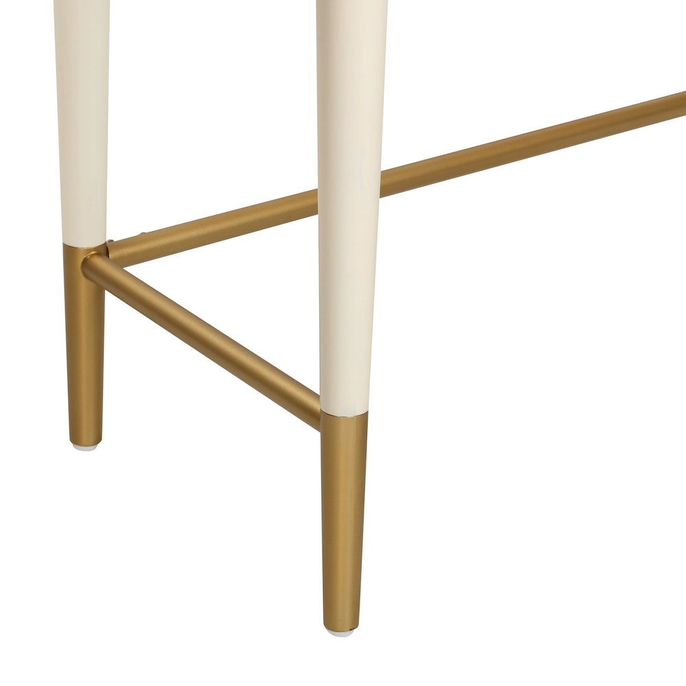 Penelope Cream Vegan Leather Wrapped Vanity Desk. Picture 8