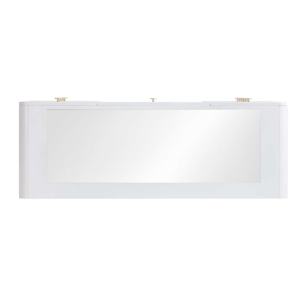 Hollywood White Desk with Vanity Mirror. Picture 6