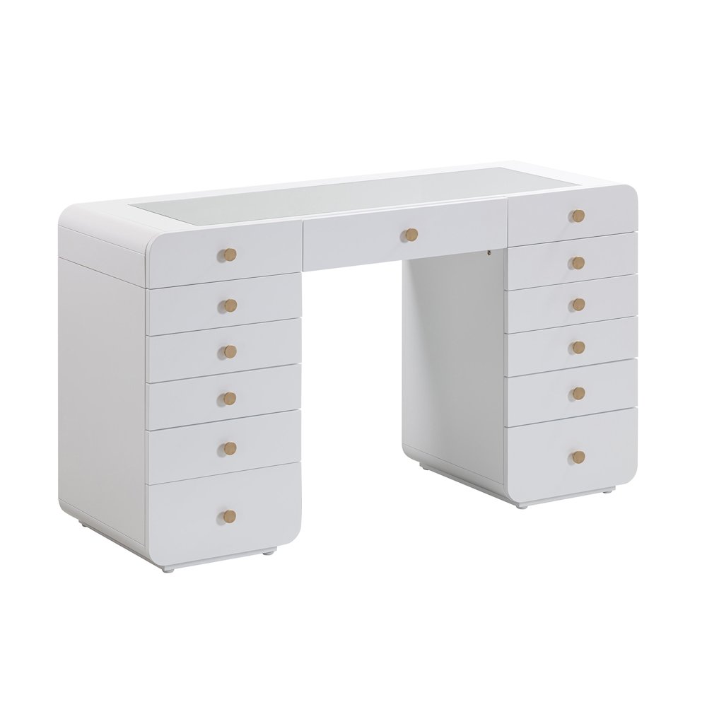 Hollywood White Vanity Desk. Picture 1