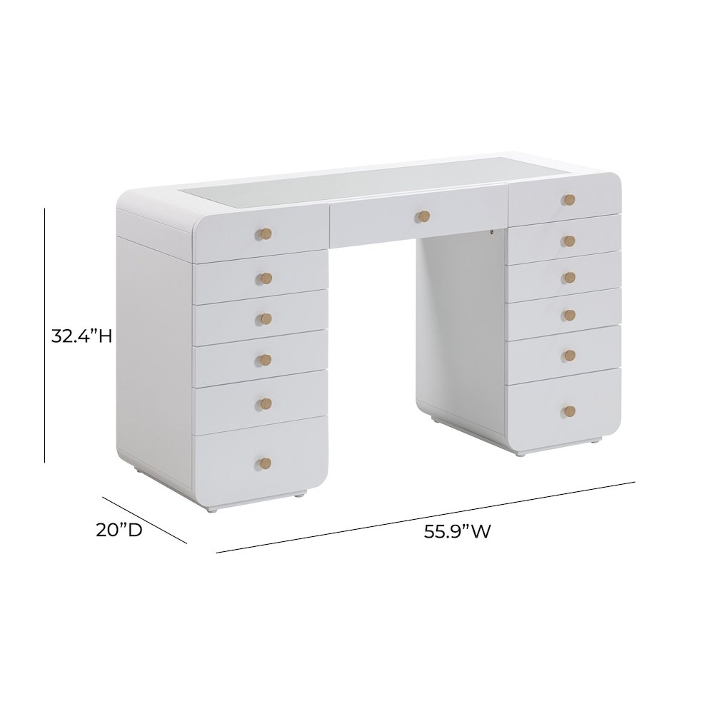 Hollywood White Vanity Desk. Picture 7