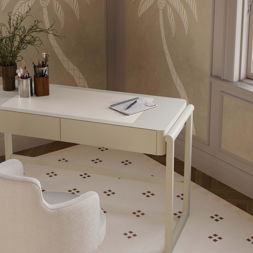 Alfalfa Taupe 2 Drawer Desk. Picture 2