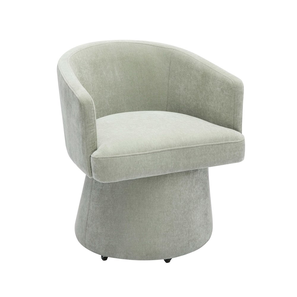 Kristen Light Green Upcycled Chenille Rolling Desk Chair. Picture 1