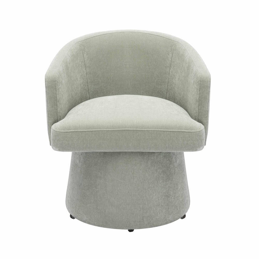 Kristen Light Green Upcycled Chenille Rolling Desk Chair. Picture 3