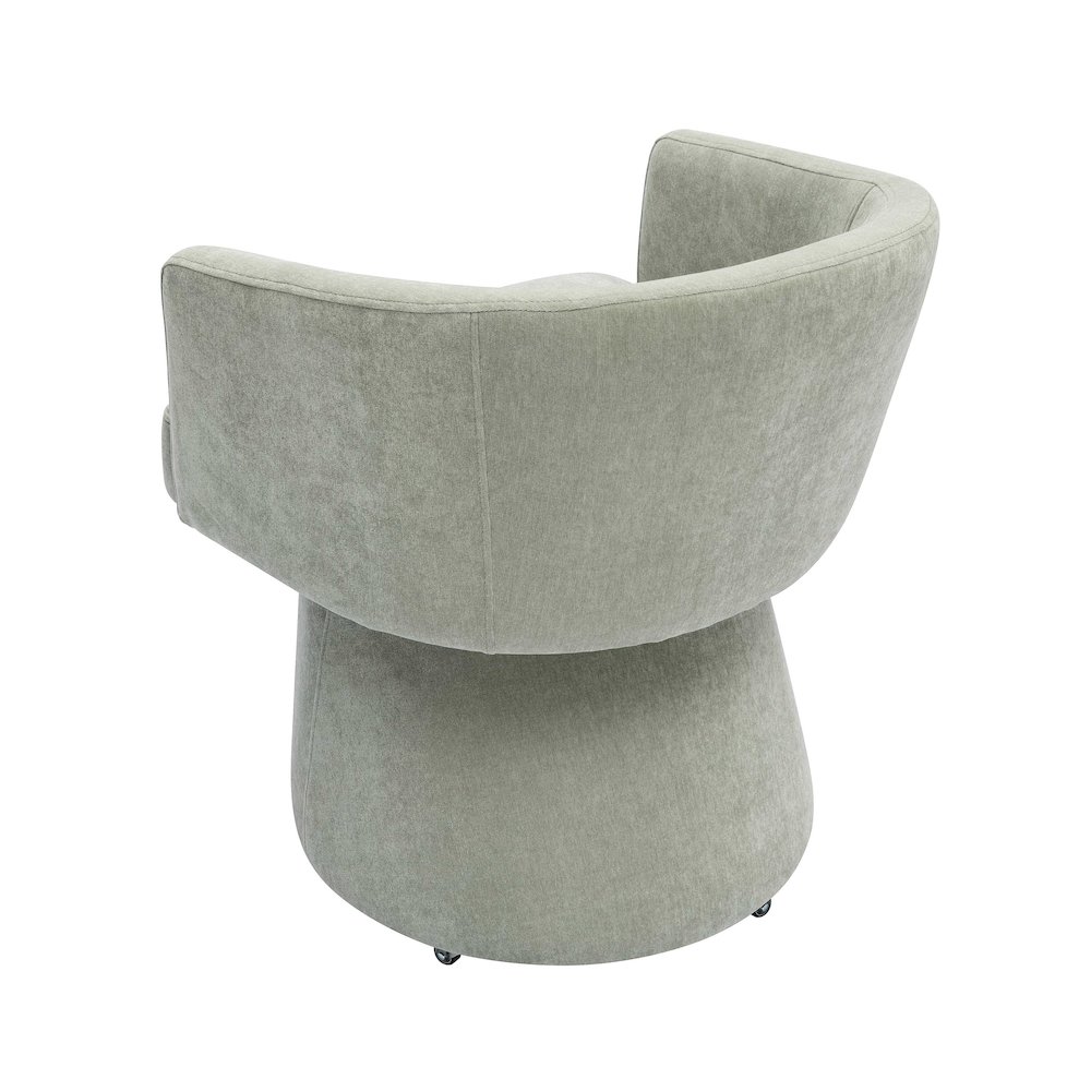 Kristen Light Green Upcycled Chenille Rolling Desk Chair. Picture 4