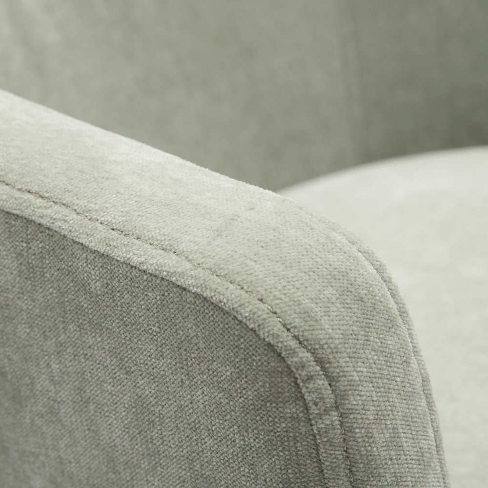Kristen Light Green Upcycled Chenille Rolling Desk Chair. Picture 5