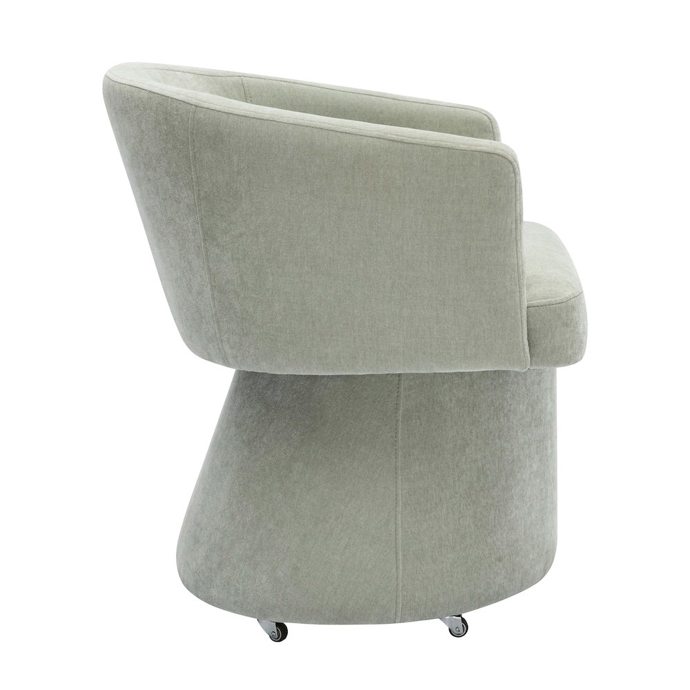 Kristen Light Green Upcycled Chenille Rolling Desk Chair. Picture 6
