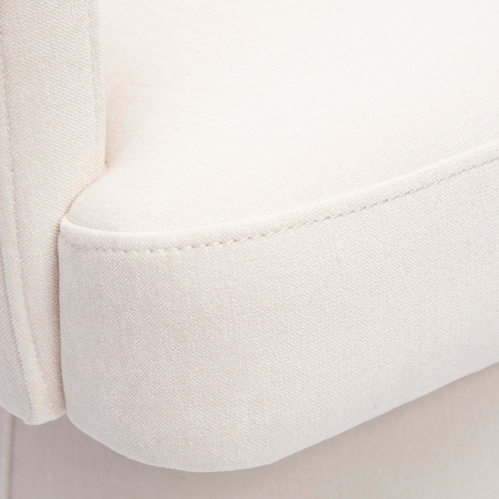 Kristen Cream Upcycled Chenille Rolling Desk Chair. Picture 5