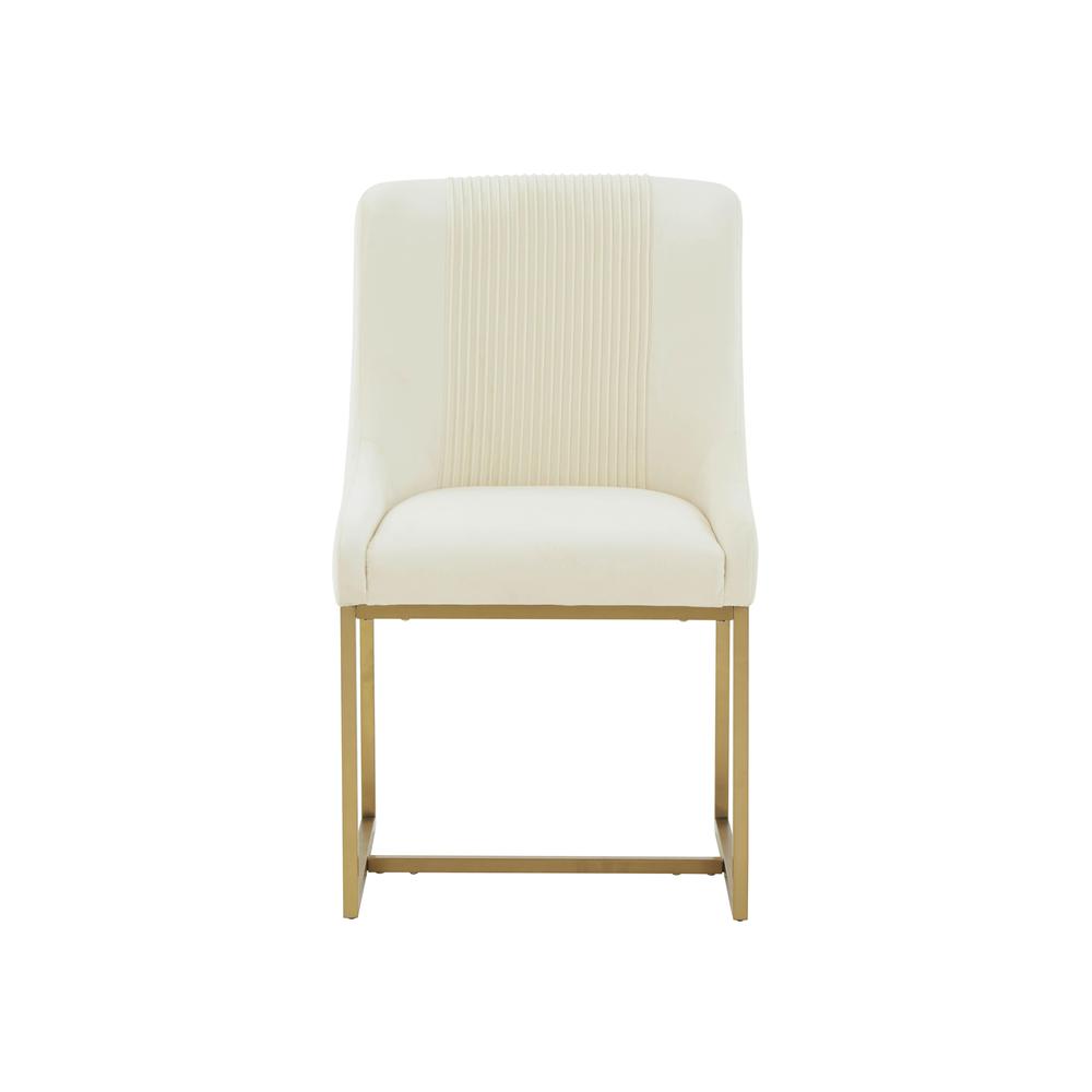 Lisa Cream Pleated Velvet Dining Chair. Picture 2