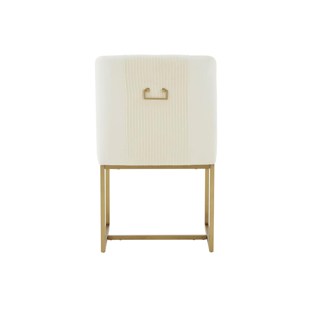 Lisa Cream Pleated Velvet Dining Chair. Picture 4