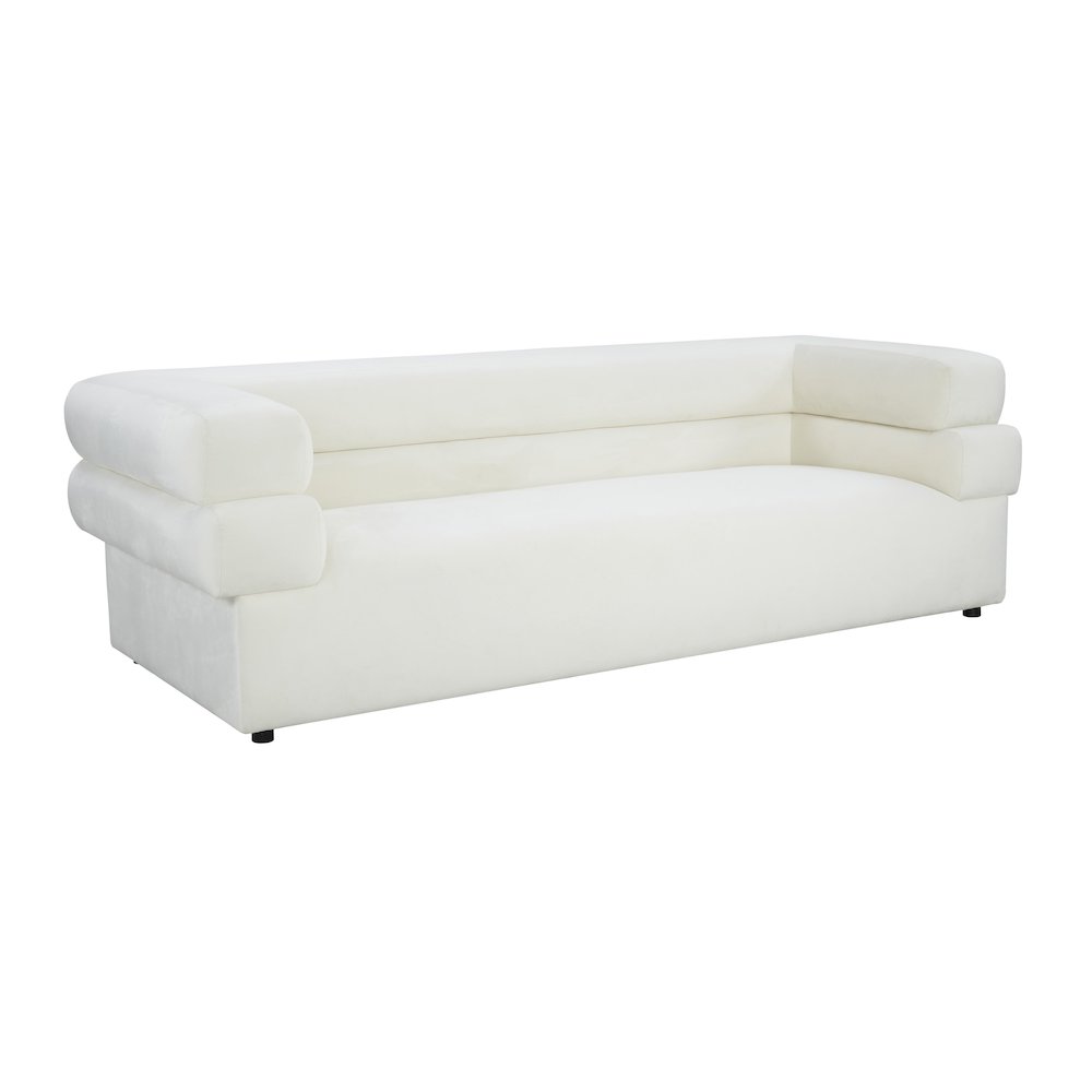 Elsa Cream Velvet Sofa. Picture 1