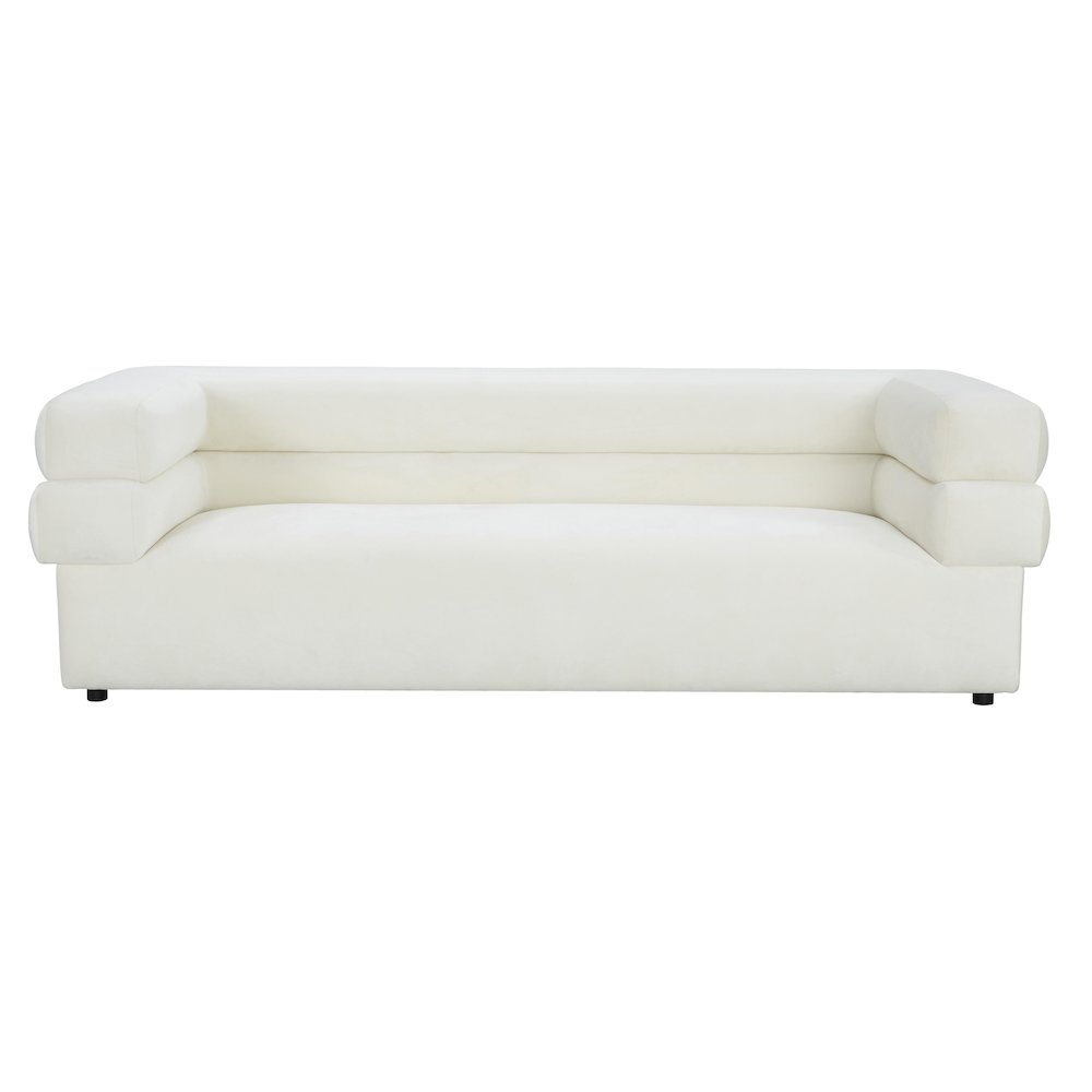 Elsa Cream Velvet Sofa. Picture 3